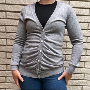 Alpha Massimo Rebecchi Wool/Angora/Cashmere Blend Grey Cardigan Sz S